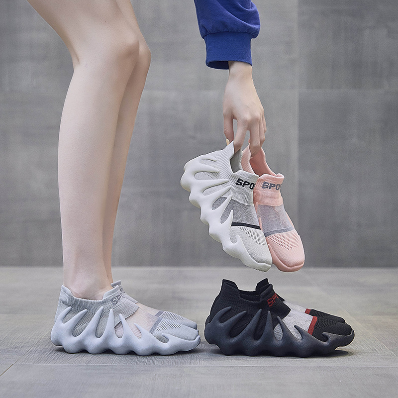Ins Mesh Oddychające Skarpety Damskie Lato Nowa Koreańska Wersja Latające Tkane Xiaolongbao Bieganie Casual Buty 450-11_voghion.com