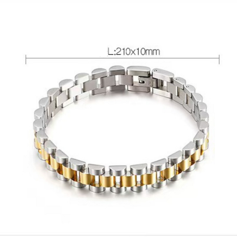Enkel titan stål klocka kedja armband personlighet affärsmäns ring accessoarer_voghion.com