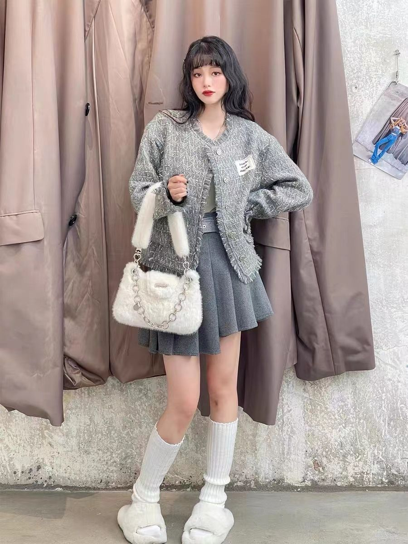Y2K filles épicées haute qualité aisselles croix corps chaîne décontracté mignon sac en peluche fille_voghion.com