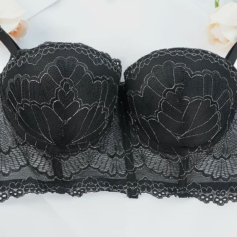 large size bra women's fat mm thin section gathered fashion steel ring underwear with auxiliary breast adjustment sports bra_voghion.com