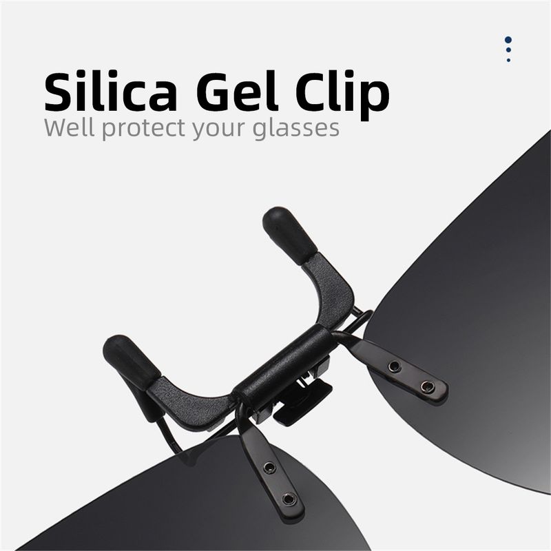 Lunettes de soleil polarisées à clipser pour homme VIVIBEE - Miroir bleu - Verres gris UV400 - Pour la conduite de nuit_voghion.com