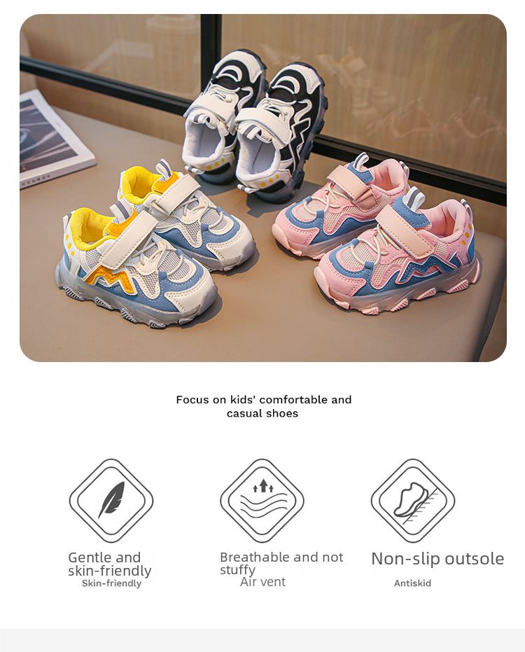Children's 2023 spring and summer new light-on shoes fashion casual mesh boys and girls soft bottom with light baby sneaker_voghion.com