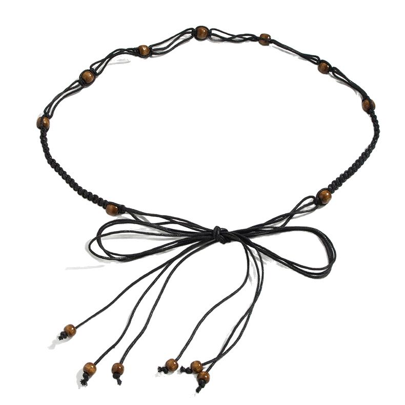 Cintura bohémien con catena intrecciata, accessorio per donna, stile etnico, con cintura estiva, casual, versatile_voghion.com