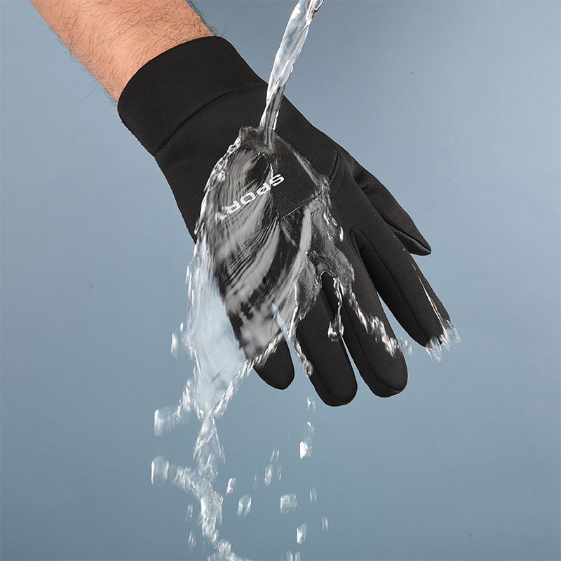 Cross-border Winter Cycling Men Full Finger Outdoor Warm Fleece Lined Windproof Waterproof Anti-slip Touchscreen Gloves_voghion.com