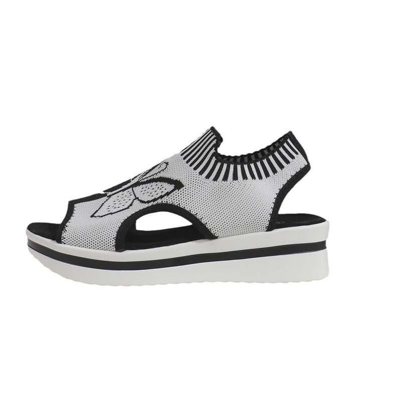 Sandales plates décontractées pour femmes, nouvelles sandales respirantes à une pédale, style papillon à blocs de couleurs, bouche de poisson, 2025_voghion.com