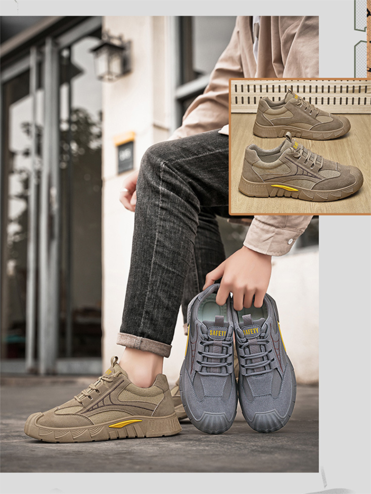 Herren Sicherheitsschuhe Frühling Neue Atmungsaktive Arbeitsschuhe Rutschfeste Verschleißfeste Sport Freizeitschuhe_voghion.com