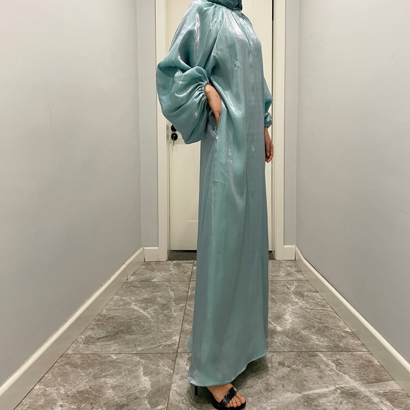 Abbigliamento femminile Abito da donna con maniche a lanterna Abito musulmano del Medio Oriente Musulmano_voghion.com
