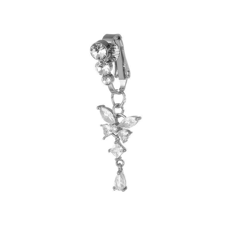 Bauchnabelring Schmetterling Bauchpiercing Clip auf Nabelschnur Bauchnabel Knorpel Clip auf Ohrringe Körperschmuck_voghion.com