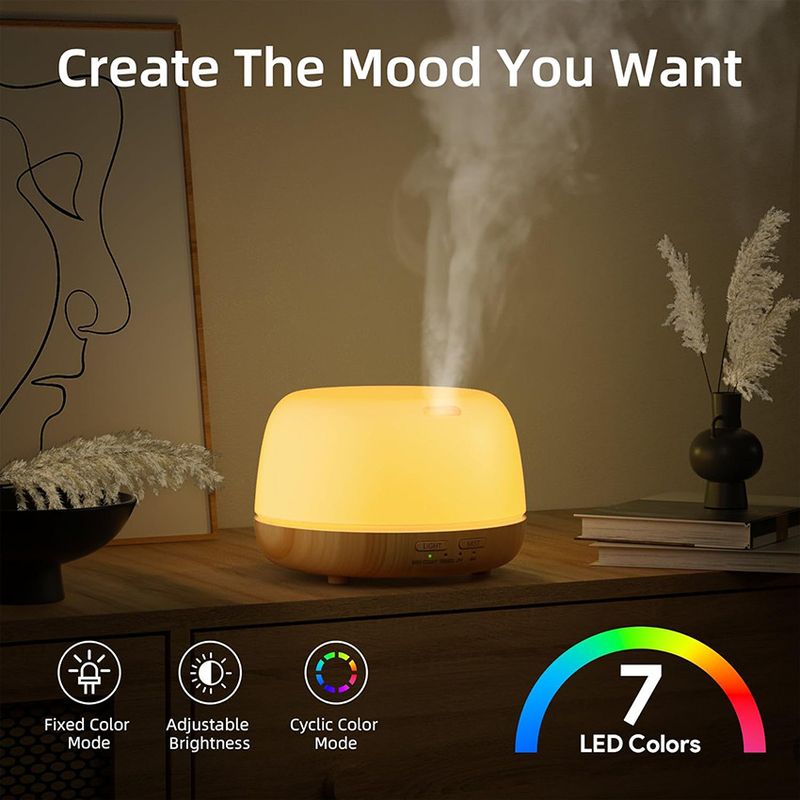 Mini umidificador de aroma com efeito de madeira para quarto, 300ml, máquina de aromaterapia, difusor de óleos essenciais, pequena máquina de aromaterapia_voghion.com