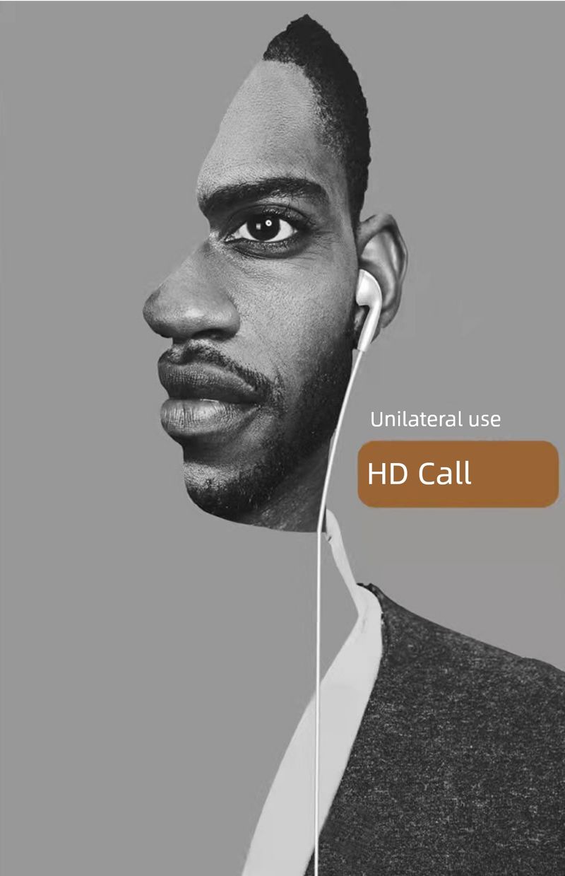 Unilateral Bluetooth Receiver Headset Without Lighing Short Cable Wired Single Earpiece HiFi Subwoofer High Sound_voghion.com