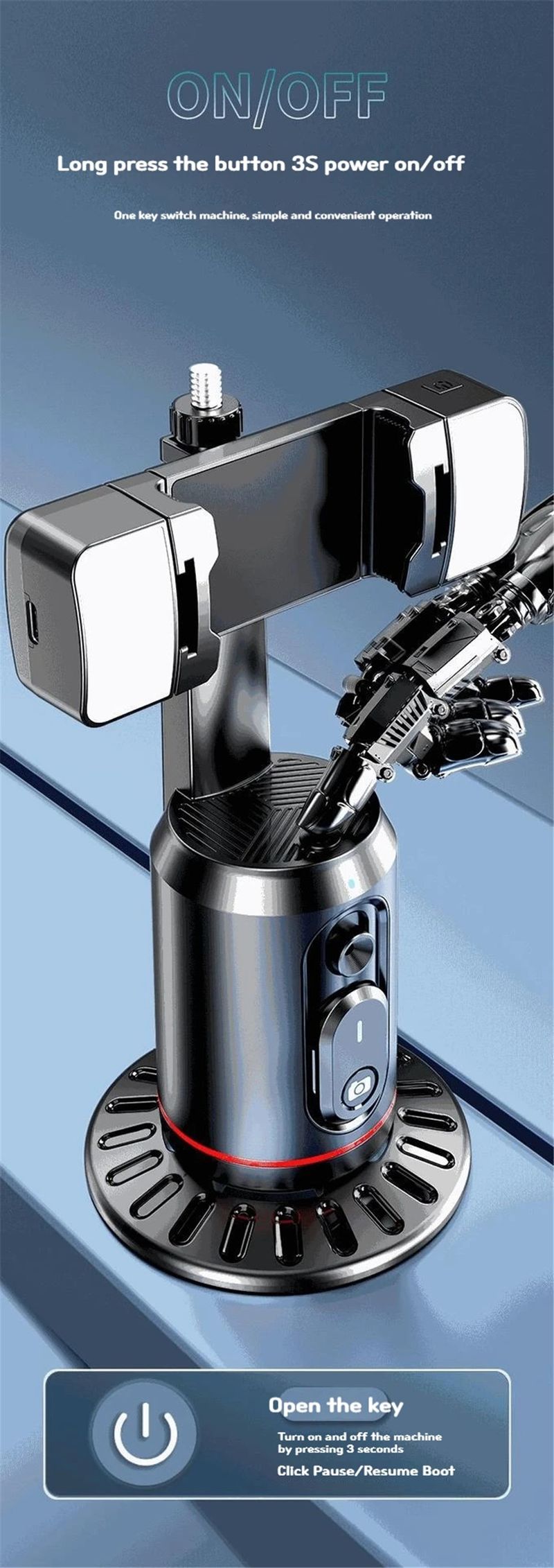 Handheld Gimbal Stabilizer 360-degree Rotated Face Tracking Smartphone With Wireless Bluetooth Remote For IPhone Android_voghion.com