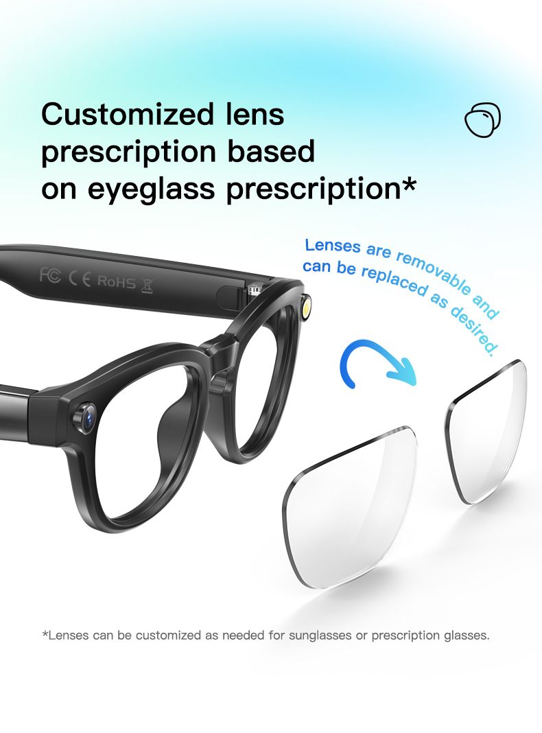 Q8 Smart Sunglass With Camera 8MP Pixel 32GB Memory ChatGPT AI Translate 290mah Automatic Color Change Intelligent Glass_voghion.com