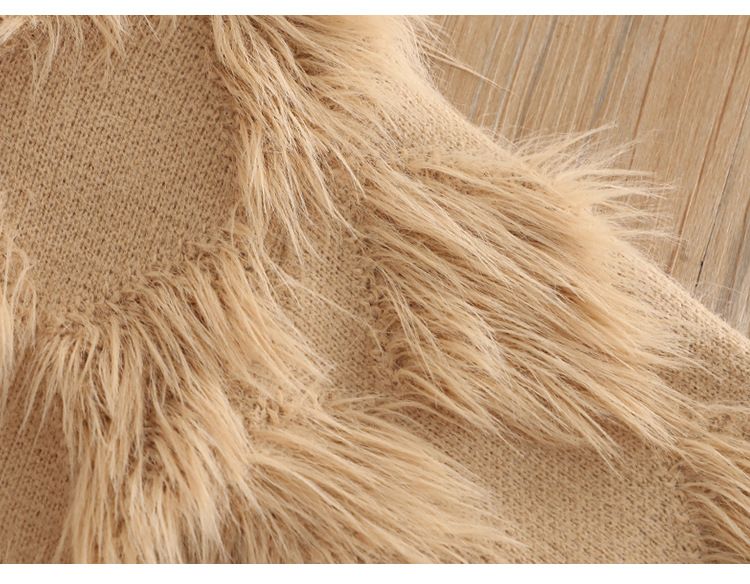 Set aus Boho-Strickpullover und Schlaghose für Mädchen – Koreanischer Stil, 3–8 Jahre (90–130 cm), weiche Polyestermischung, Schleifen- und Blumenakzente, Beige/Pink/Khaki_voghion.com