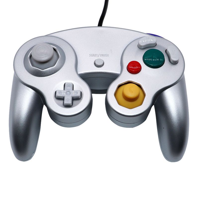 Game Single Three Point Blue Black White Silver GameCube Controller NGC Wired Console_voghion.com