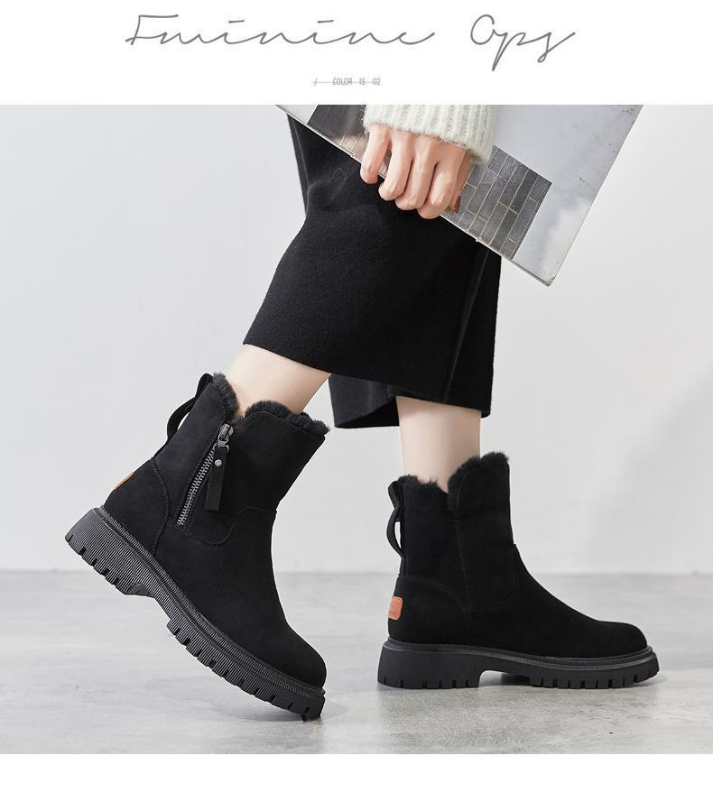 Chaussures femme cachemire bottes chaudes chaussures coton épais bottes de neige_voghion.com