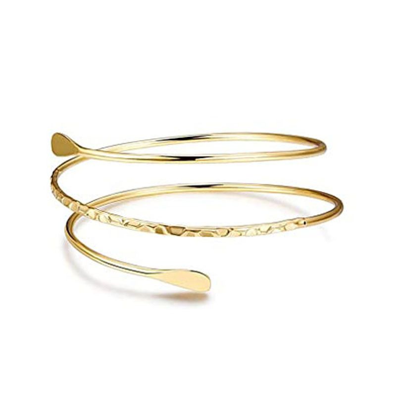 Braccialetto geometrico regolabile aperto da donna, versatile, con linea di gioielli da mano_voghion.com