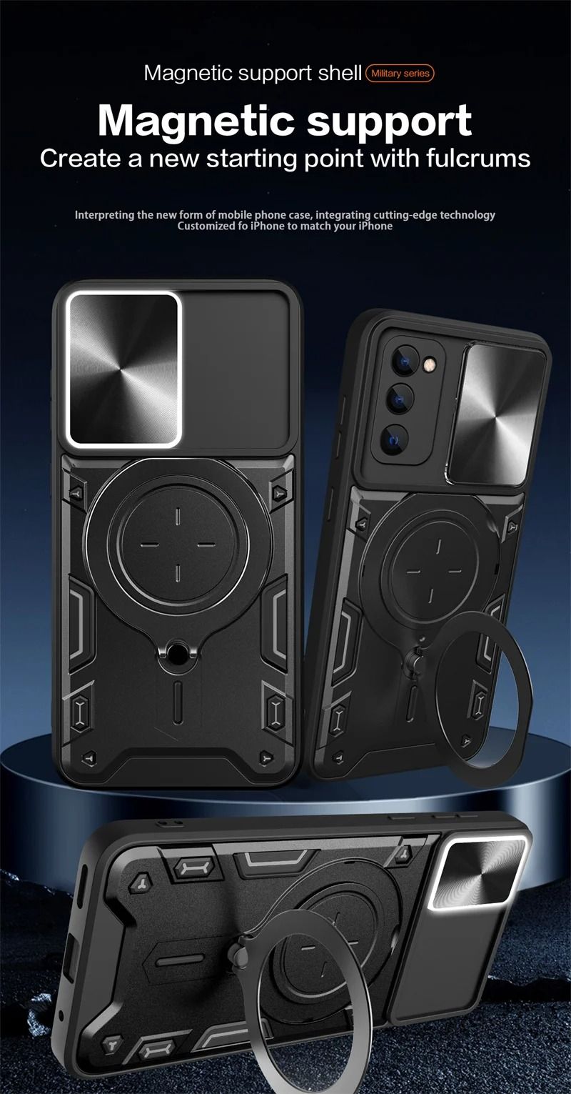 For Samsung Galaxy S20 FE 5G Case Magnetic Metal Ring Holder Armor Cases For Galaxy S20 FE 2022 S20FE Slide Lens Protect Cover_voghion.com