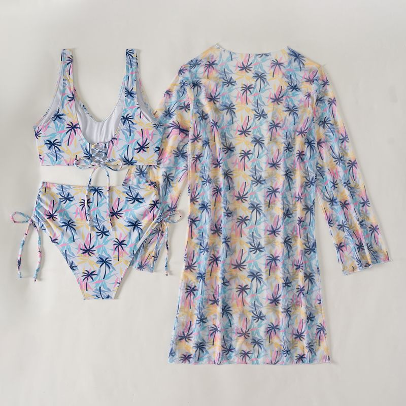Women's Clothing Color Printed Women's Swimsuit Bikini Bikini Three Piece Women's Swimsuit_voghion.com