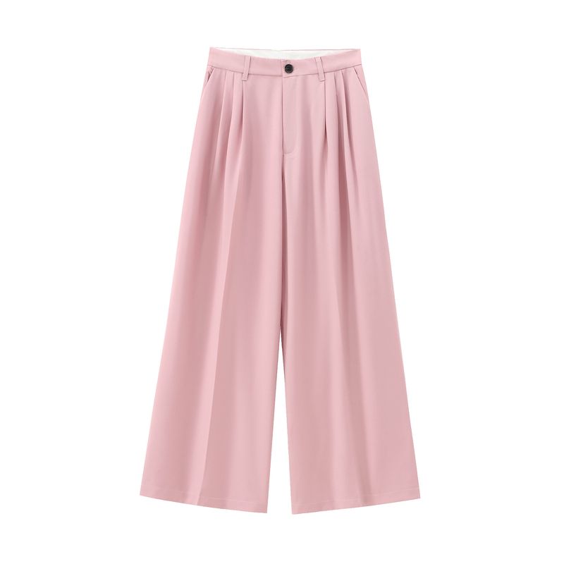 Ropa de mujer Otoño e invierno Nueva moda Trajes casuales Chaleco ajustado con cuello en V sin mangas Chaleco versátil Doble pliegue Cintura alta Pantalones anchos_voghion.com