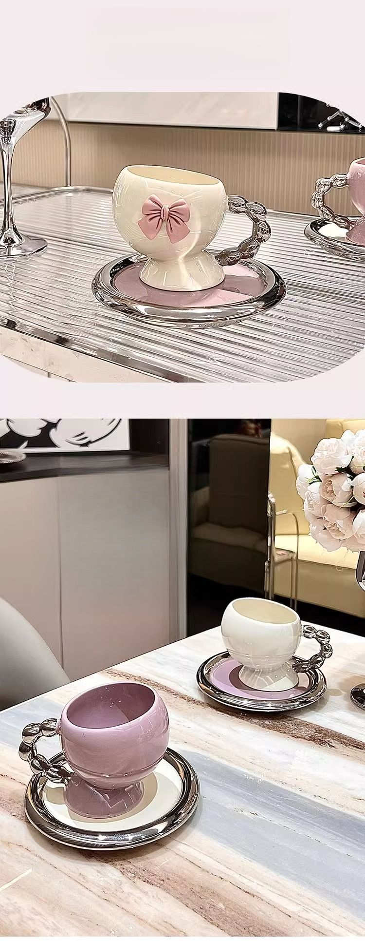 Set da tè in ceramica, tazza da caffè e piattino, novità autunno/inverno 2025_voghion.com