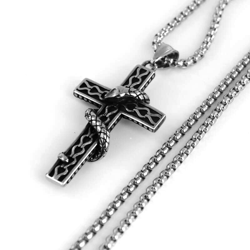 Gooti punkrist ripats kaelakee roostevabast terasest mood biker meeste risti amulett kaelakee ehted gooti ehted kingitus_voghion.com