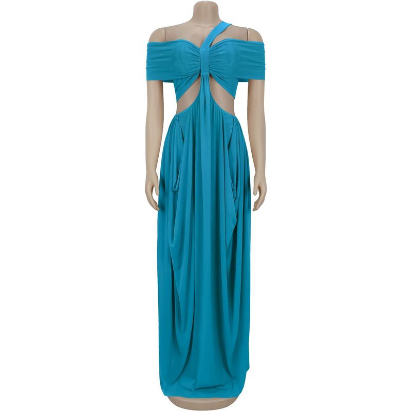 Abito a sirena aderente in rete trasparente – Abito sexy senza spalline con fasciatura e strass in vita (nero/blu/marrone/talpa, S-XXL)_voghion.com