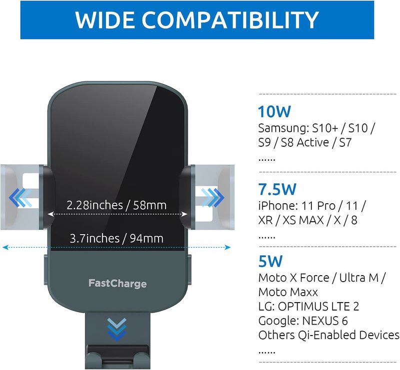 Auto Drahtlose Ladegerät 15W Schnelle Lade Automatische Klemm Auto Ladegerät Telefon Halter_voghion.com