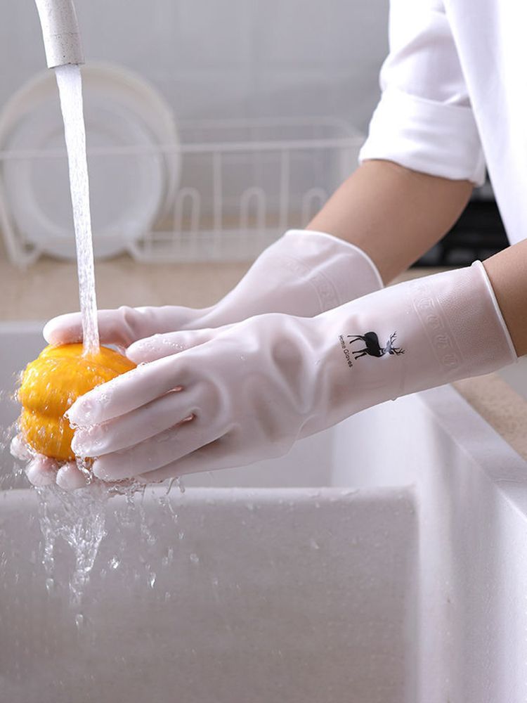 Guanti per lavastoviglie, guanti riutilizzabili in lattice per lavori domestici, cucina, bagno, guanti resistenti, puliti, resistenti all'usura e impermeabili R_voghion.com