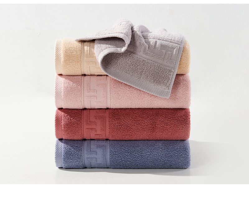 Pure Cotton Thickened Adult Towel 115g 34*75CM Patterned Satin Plain Color Absorbent Face Towel_voghion.com