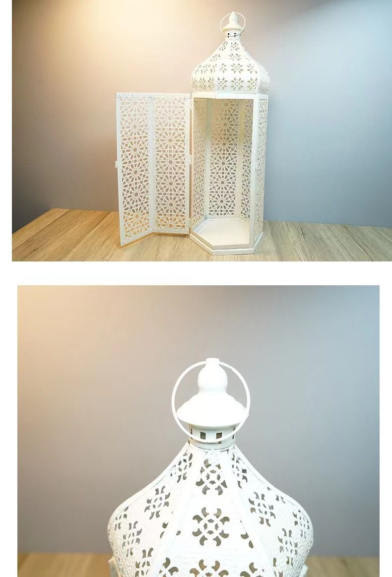 Home Furniture Middle Eastern Festival Hollow Retro Moroccan Iron Art With Open Door Candlestick Wind Lamp Decoration Home Furnishings_voghion.com