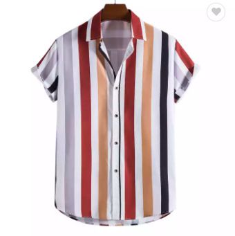 camicia a maniche corte sottile con risvolto hawaiano a righe con stampa digitale da uomo_voghion.com