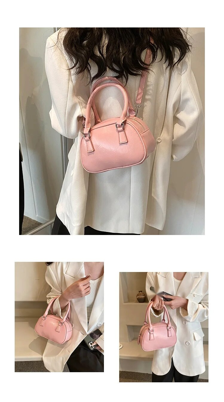 Versione coreana Texture 2024 Nuova nicchia Borsa quadrata portatile piccola Borsa a tracolla singola alla moda Borsa da bowling per donna_voghion.com