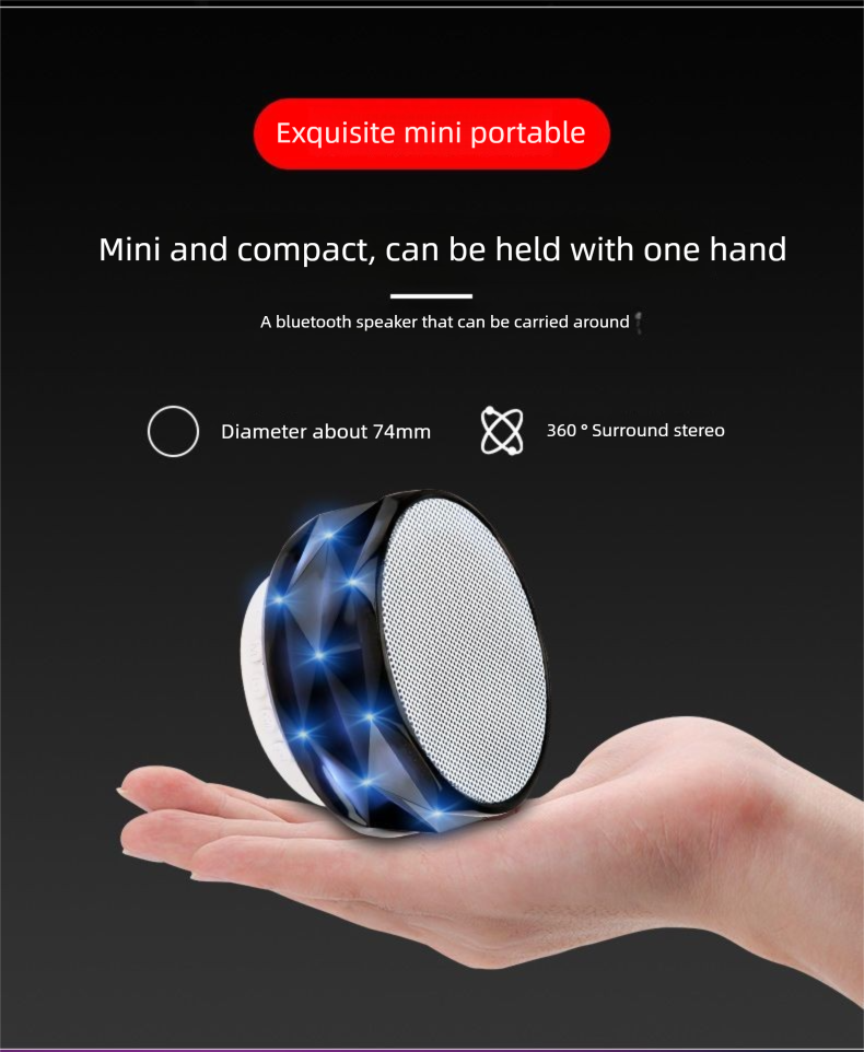 Colorful Light Wireless Bluetooth Mini Card Slot Subwoofer Portable Phone Computer Small Speaker_voghion.com