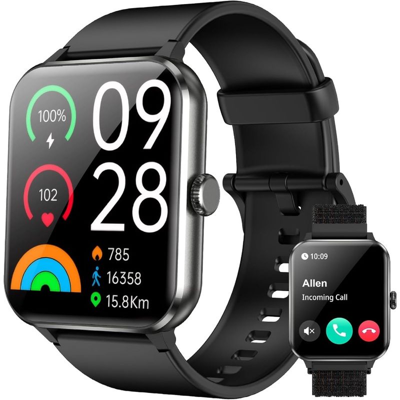 Smart Watch1.85'' HD Smartwatch For Men Women Answer Make Call Fitness Watch With Heart Rate Sleep Spo2 IP68 Waterproof 100+ Sp_voghion.com