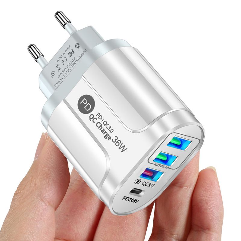 Music Festival 36W PD+QC3.0 2.4A dual fast mobile phone charger with multi port USB and PD head for travel charging_voghion.com