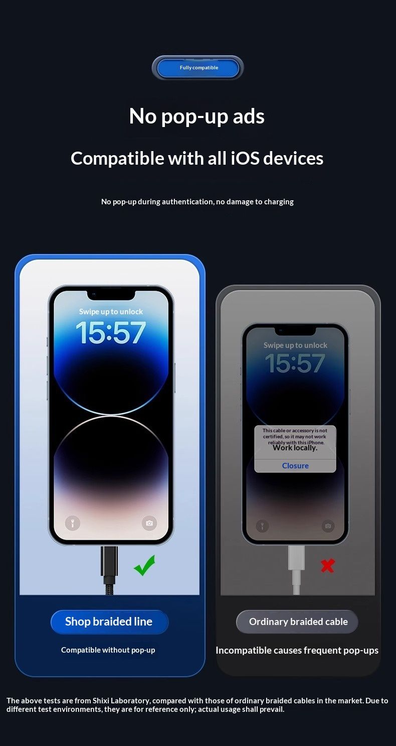 Câble de charge rapide Digitex Extended 3m compatible USB pour iPhone 11/12/13/14 et charge rapide jusqu'à 8 fois._voghion.com