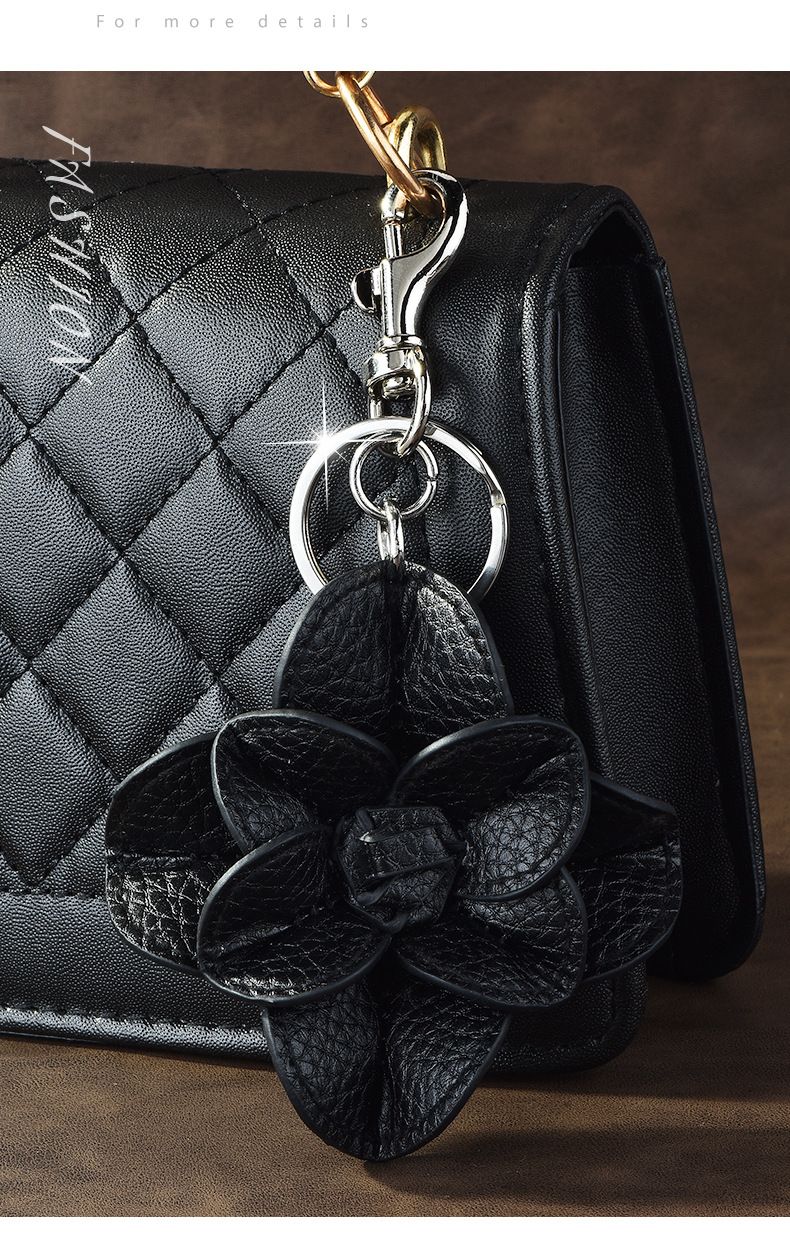 Lieder Blummen Schlësselanhänger, Modesch Kamelia Auto Anhänger, Rucksak Accessoiren_voghion.com