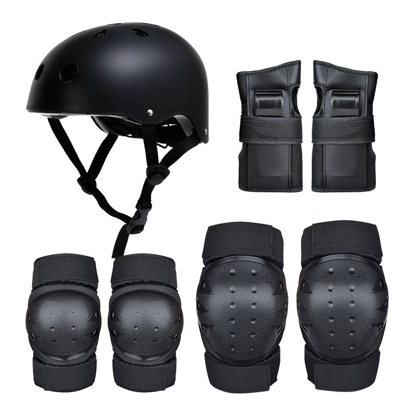 Ensemble de protection 7 pièces pour adultes et enfants : casque, casque et équipement de sécurité complet pour le skate, le roller et la trottinette._voghion.com