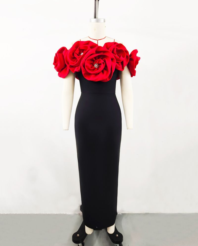 Elegantes weißes Bandagekleid mit Blumenmuster für Frauen – Sexy, figurbetontes, langes Abendkleid mit hoher Taille, Stretch-Polyester-Elasthan, ärmelloses Korsett-Partykleid_voghion.com