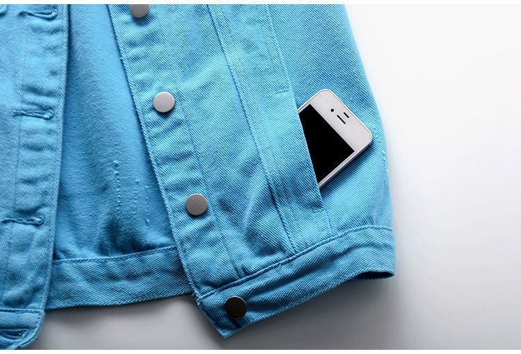 Ropa de mujer Chaleco vaquero multicolor Chaqueta corta ajustada sin mangas para mujer Cárdigan superior roto_voghion.com