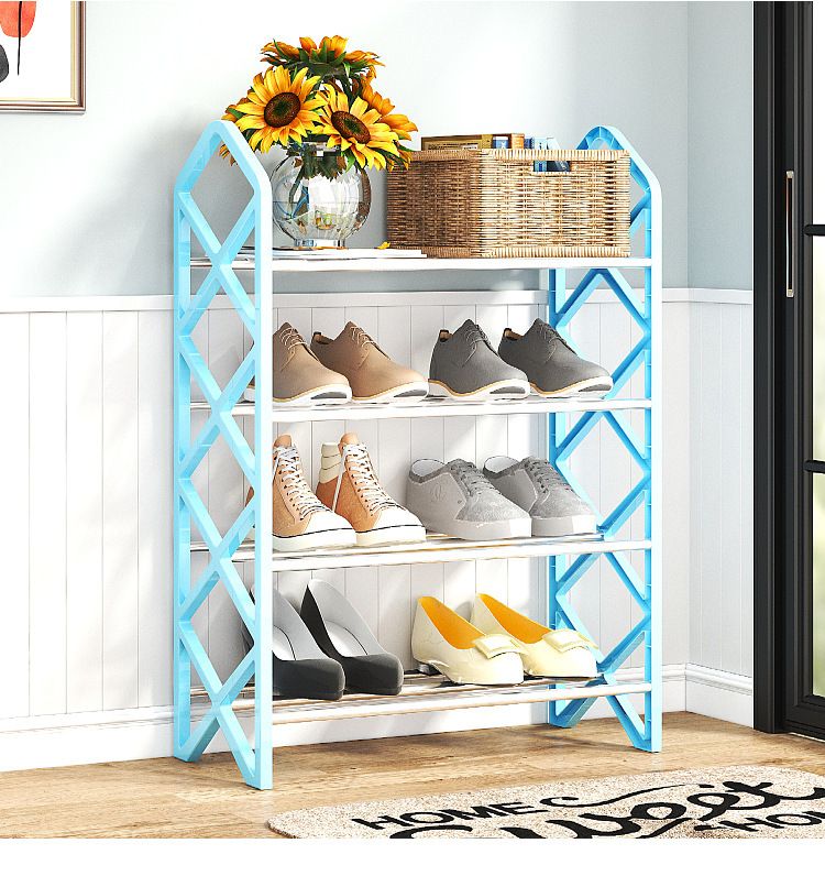 Scarpiera moderna in tubo d'acciaio - Organizzatore per scarpe salvaspazio a 4 livelli per appartamento/dormitorio. Facile da montare, senza bisogno di attrezzi._voghion.com
