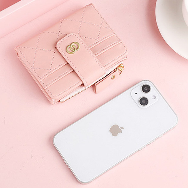 Skinnlommebøker for kvinner Luksuriøse designervesker med kortholder Søt pengeveske med myntveske med glidelås Monederos Para Mujer_voghion.com
