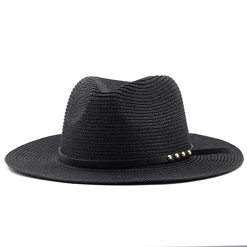 Hot Sale Summer new adjustable straw for men and women Fedora sun beach khaki jazz hat_voghion.com