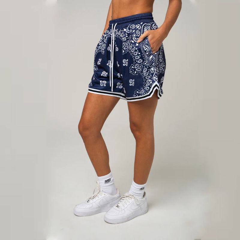 American Style Summer Digital Print Paisley Basketball Sports Men's Running Training Beach Shorts_voghion.com