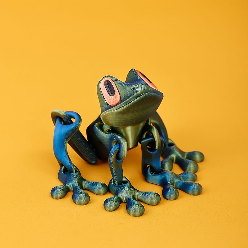 2025 Trendy Black Technology 3D Printed Magnetic Frog Fridge Magnet Movable Joint Ornament Luminous Dragon Toy_voghion.com