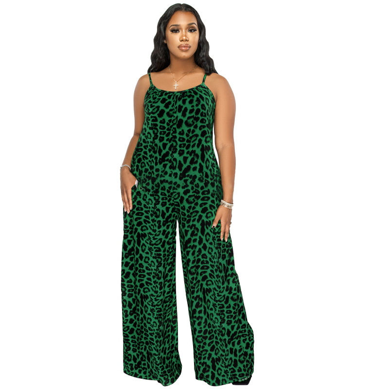 New Summer Leopard Print Casual Plus size Jumpsuit_voghion.com