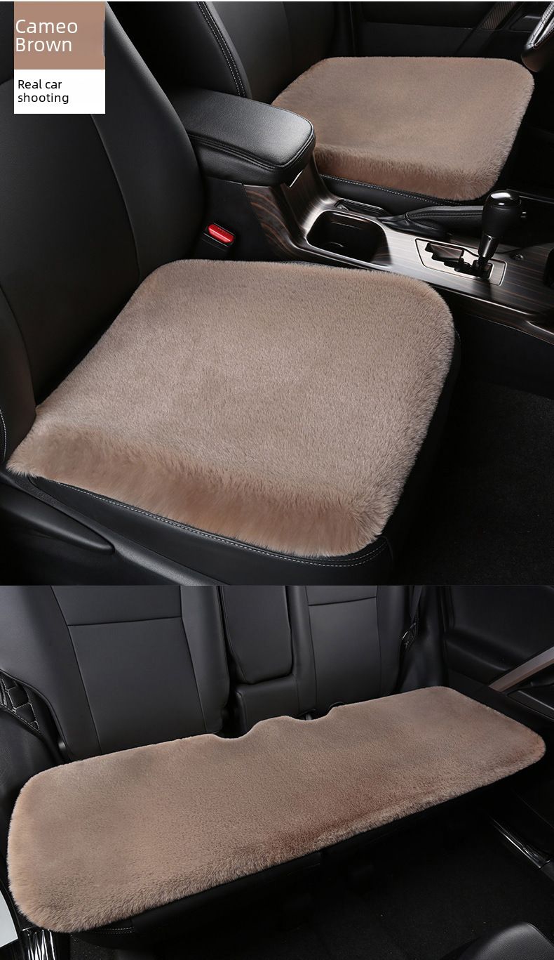 Grensoverschrijdend op voorraad groothandel autostoelkussen herfst en winter konijnenhaar autostoelkussen zonder rugleuning fleece gevoerde warme katoenen pad_voghion.com