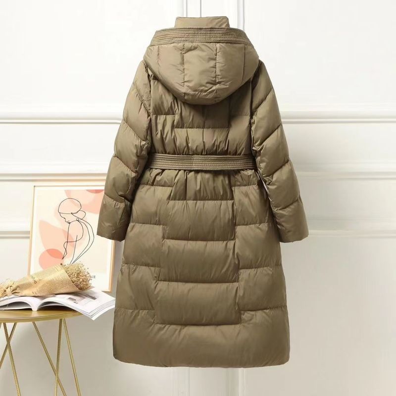 Damenbekleidung Lange Wintermäntel Jacke Wintermäntel Overknee Verdickter Gürtel Mit Kapuze Modische Winterjacke_voghion.com
