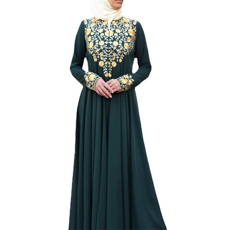 Muslim Abaya Islamic Clothing For Women Dubai Kaftan Robe Dress Turkish Abaya Printed Robes Long Dress Elbise Traditional Cloth_voghion.com