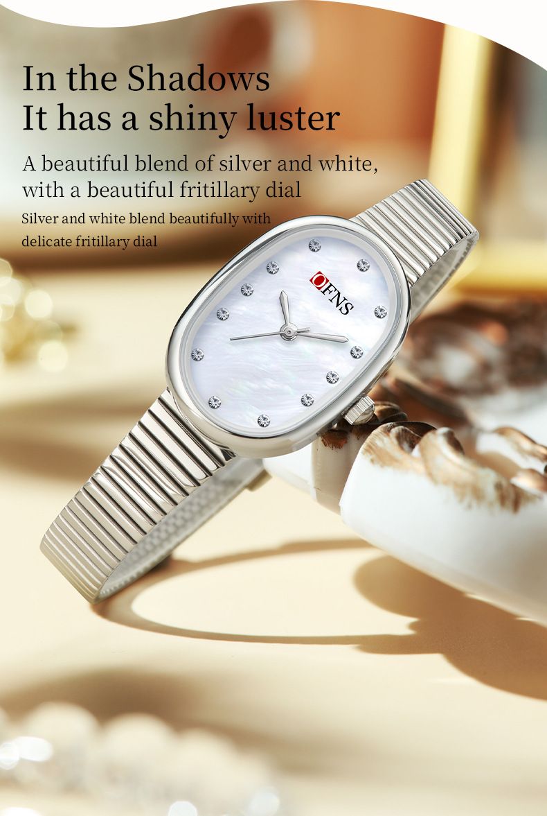 Elegante orologio al quarzo da donna con dettagli in diamanti, quadrante ovale impermeabile ed elegante per abbigliamento casual. Orologio al quarzo impermeabile Caibei, orologio da donna di alta gamma._voghion.com